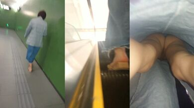 商场TP美女和男友约会牛仔裙里竟然没有穿内裤